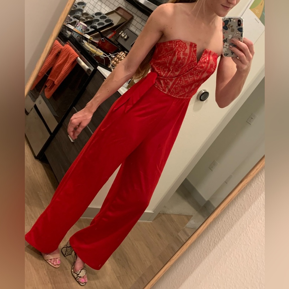 Valentines Strapless Red Jumpsuit